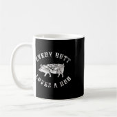 Jeden Hintern Liebe ein Rub Funny Men Schweinchen Kaffeetasse (Links)