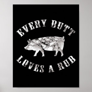 Jeden Hintern Liebe ein Rub Funny Men Schweinchen  Poster