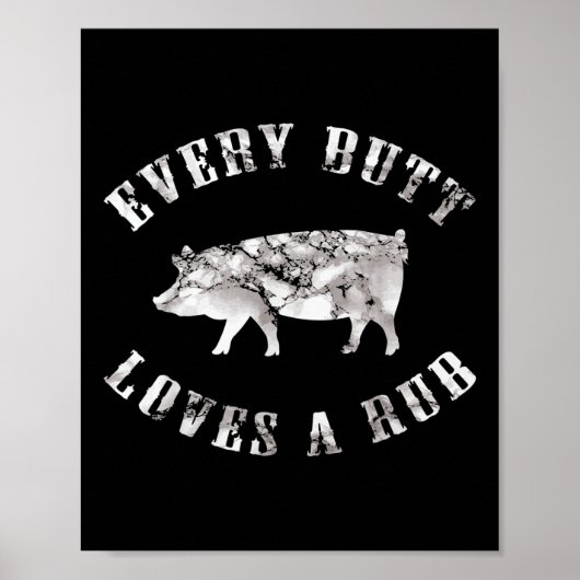 Jeden Hintern Liebe ein Rub Funny Men Schweinchen Poster (Vorne)