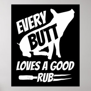 Jeden Hintern Lieben ein gutes Rub Funny Pig Schwe Poster