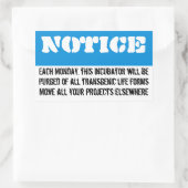 Jeden Montag wird dieser Kühlschrank gereinigt Rechteckiger Aufkleber (Tasche)