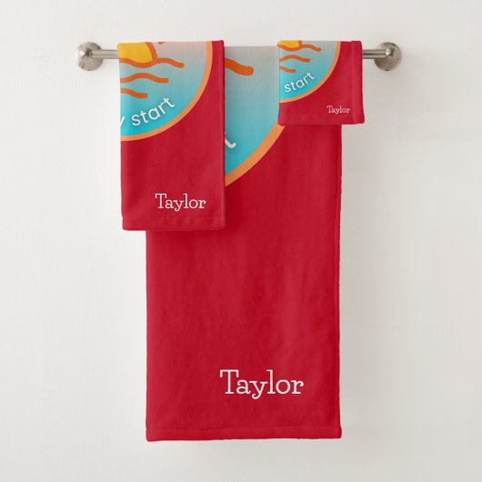 Jeden Morgen einen neuen Start benutzerdefinierten Badhandtuch Set (Insitu)