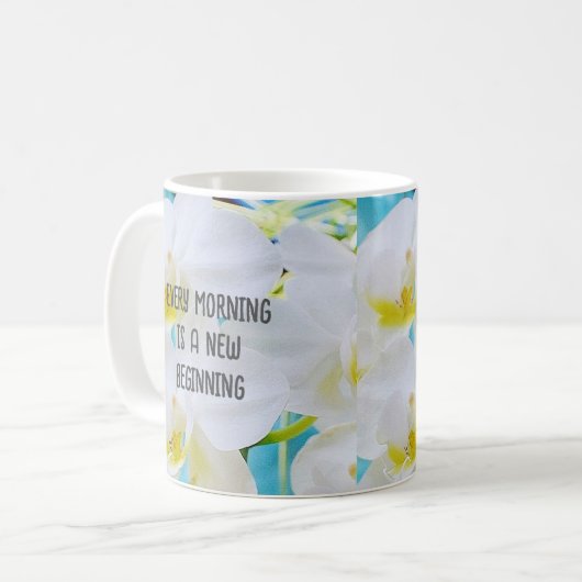 Jeden Morgen Kaffeetasse (Vorderseite Links)