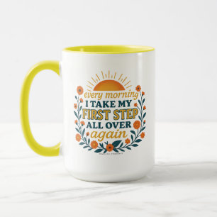 Jeden Morgen nehme ich meinen ersten Schritt Tasse