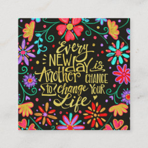 "Jeden neuen Tag" Inspirivity Cards Quadratische Visitenkarte