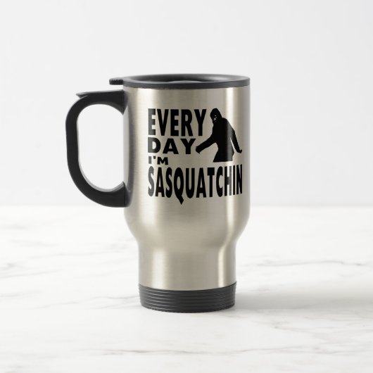 Jeden Tag bin ich Sasquatchin Reisebecher (Links)