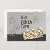 Jeden Tag dunkelgrau zählen Postkarte (Vorne/Hinten)