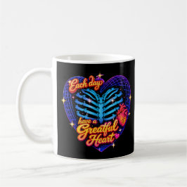 Jeden Tag ein dankbares Herz Skelett Herz  Kaffeetasse