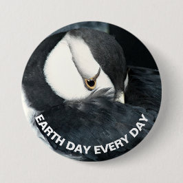 Jeden Tag Horned Puffin Foto Button