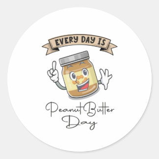 Jeden Tag ist der Peanut-Buttertag Runder Aufkleber