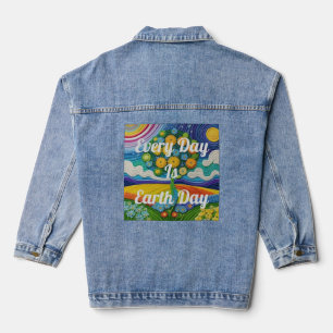 Jeden Tag ist Earth Day AI Art Denim Jacket Jeansjacke