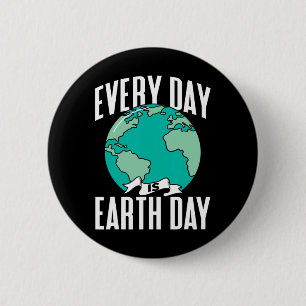 Jeden Tag ist Erde Tag Umwelt Natur Gerettet Con Button