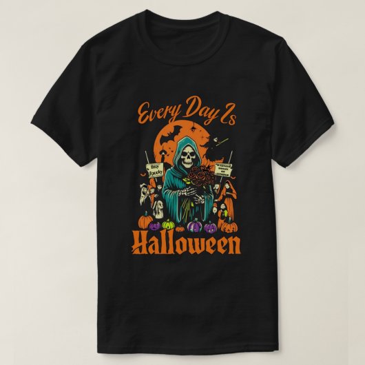 Jeden Tag ist Halloween T-Shirt (Design vorne)