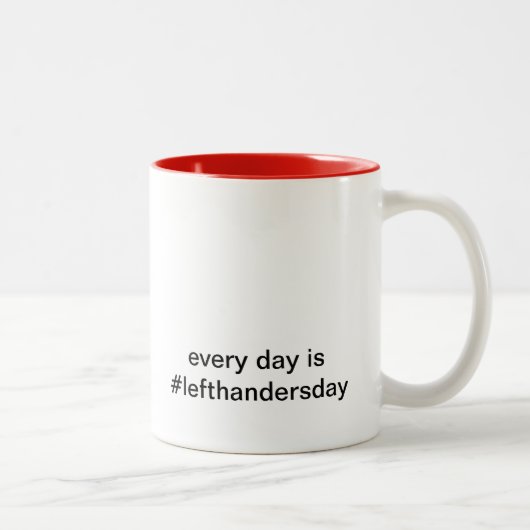 jeden Tag #lefthandersday (L) Zweifarbige Tasse (Rechts)