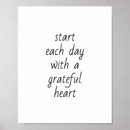 jeden Tag mit einem Dankeschön beginnen Poster