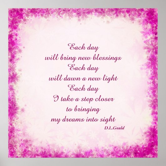 "Jeden Tag"-Poster Poster (Vorne)