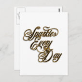 Jeden Tag schwarze Gold Glitzer Wordart Postkarte (Vorne/Hinten)