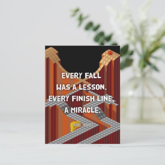 „Jeder Absturz war eine Lehre“, Marble Madness Postkarte (Stehend Vorderseite)