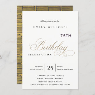 JEDER ALTER EINFACHER ELEGANTER GOLDTYPOGRAFIE BIR EINLADUNG