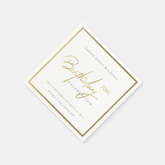 JEDER ALTER EINFACHER ELEGANTER GOLDTYPOGRAFIE BIR SERVIETTE (Ecke)