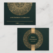 JEDER ALTER GRÜNE GOLD VERZIERT MANDALA 50. GEBURT PLATZKARTE (Vorne/Hinten)