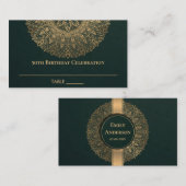 JEDER ALTER GRÜNE GOLD VERZIERT MANDALA 50. GEBURT PLATZKARTE (Vorne/Hinten)