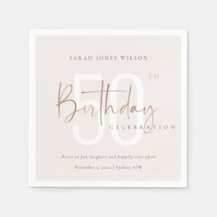 JEDER ALTER ROSE GOLD BLUSH PINK TYPOGRAPHY GEBURT SERVIETTE