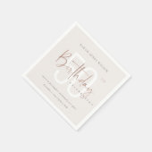 JEDER ALTER ROSE GOLD BLUSH PINK TYPOGRAPHY GEBURT SERVIETTE (Ecke)