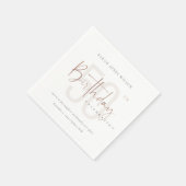 JEDER ALTER ROSE GOLD BLUSH PINK TYPOGRAPHY GEBURT SERVIETTE (Ecke)