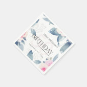 JEDER ALTER WEISSE BLUSH BLUE BLUE FLORAL 5OTH GEB SERVIETTE (Ecke)