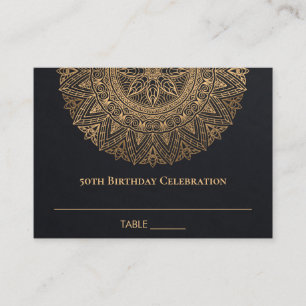 JEDER ALTERSBURGUNDY GOLD VERZIERT MANDALA 50. GEB PLATZKARTE
