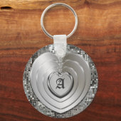 Jeder anfängliche Silver Hearts-Schlüsselanhänger Schlüsselanhänger (Vorderseite)