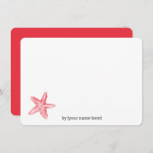 Jeder Anlass an der Meeresküste Roter Seestern Mitteilungskarte (Vorne/Hinten)