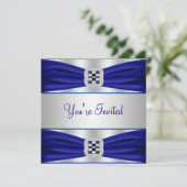 Jeder Anlass Cobalt Blue Party Einladung Template (Stehend Vorderseite)