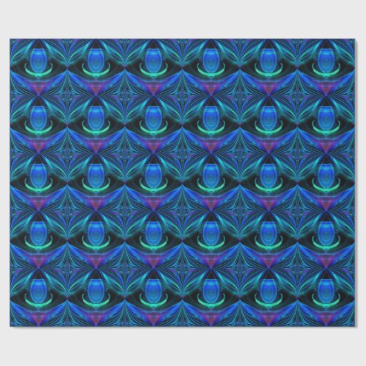 Jeder Anlass Elegant Blue Flame Wrapping Paper Geschenkpapier (Flach)
