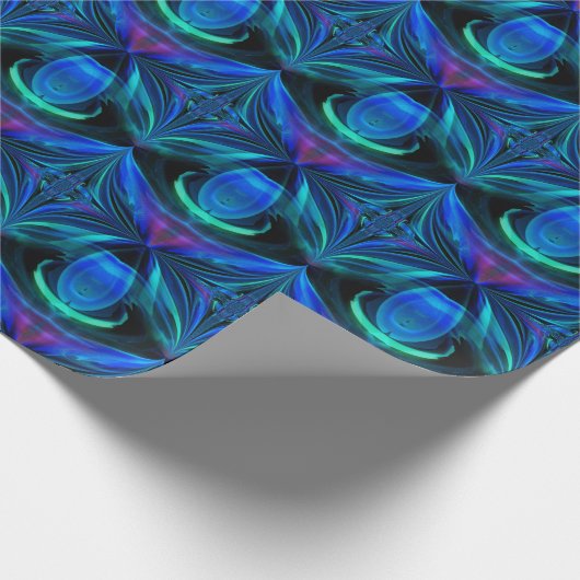 Jeder Anlass Elegant Blue Flame Wrapping Paper Geschenkpapier (Ecke)