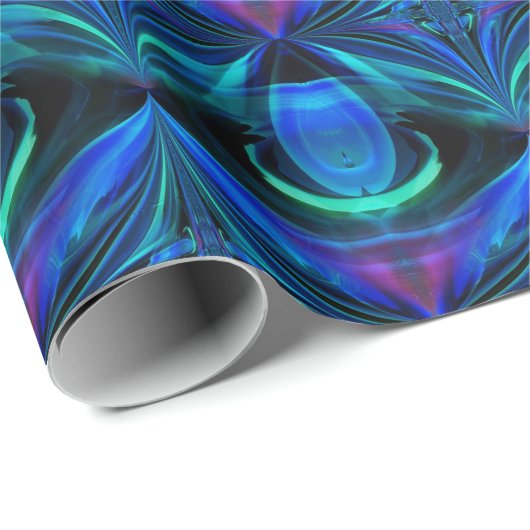 Jeder Anlass Elegant Blue Flame Wrapping Paper Geschenkpapier (Rolleneckpunkt)