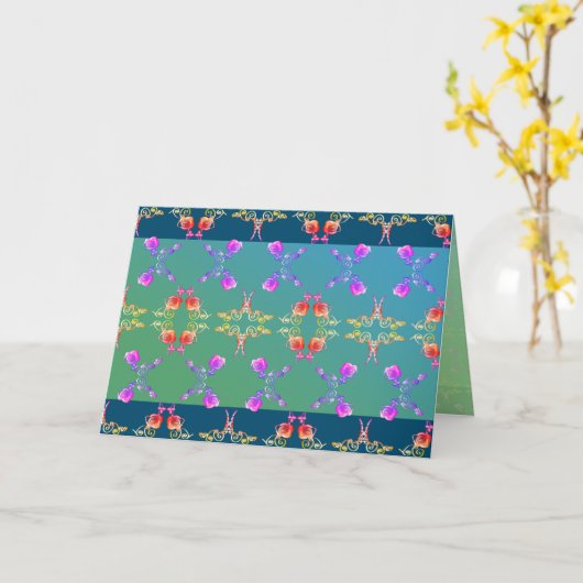 Jeder Anlass Fabergè-inspiriert Rose Herzstück Karte (Gelbe Blume)