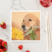 Jeder Anlass Golden Retriever Hund mit Blume Serviette (Beispiel)