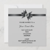 Jeder Anlass Ivory Blue Black Party Einladung (Rückseite)