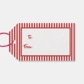 Jeder Anlass mit roten/weißen Streifen Geschenkanhänger (Rückseite Horizontal)