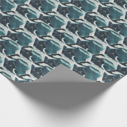Jeder Anlass Ocean Themed Water Wrapping Paper Geschenkpapier (Ecke)