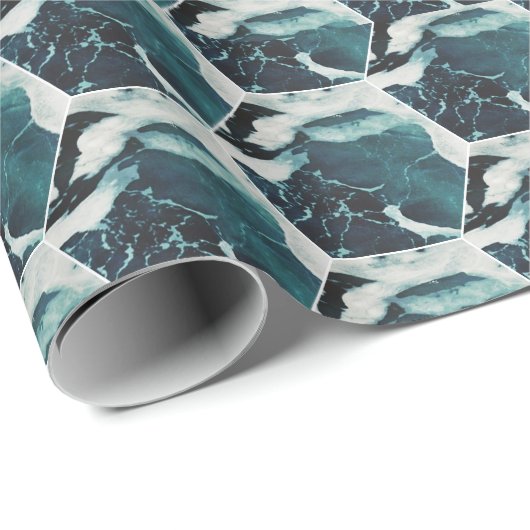 Jeder Anlass Ocean Themed Water Wrapping Paper Geschenkpapier (Rolleneckpunkt)