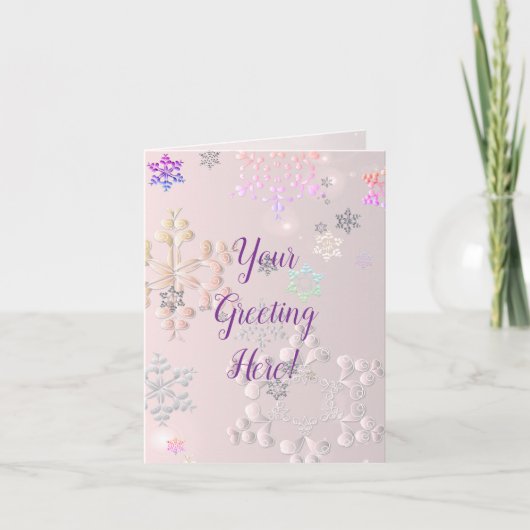 Jeder Anlass Pink Snowflake Card Karte (Vorderseite)