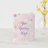 Jeder Anlass Pink Snowflake Card Karte (Gelbe Blume)