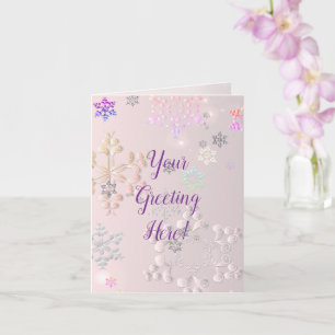 Jeder Anlass Pink Snowflake Card Karte