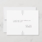 JEDER Art Deco Black Bridesmaid Vorschlag Karten (Rückseite)