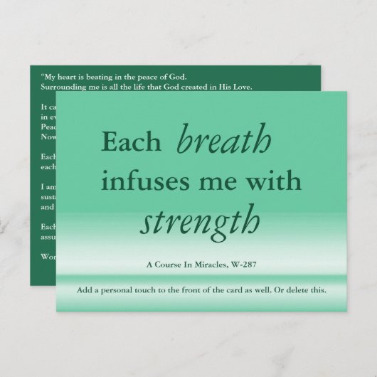 Jeder Atemzug gibt mir einen Kurs in Wunder-Karte Postkarte (Vorne/Hinten)