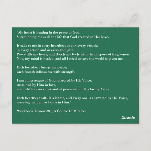 Jeder Atemzug gibt mir einen Kurs in Wunder-Karte Postkarte (Rückseite)