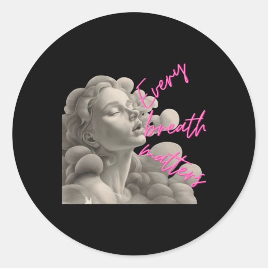 Jeder Atemzug ist ein Geschenk für Spaß an der Ach Runder Aufkleber (Vorderseite)